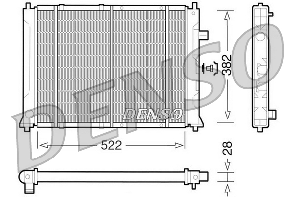 DENSO DRM24014 Radiatore, Raffreddamento motore-Radiatore, Raffreddamento motore-Ricambi Euro