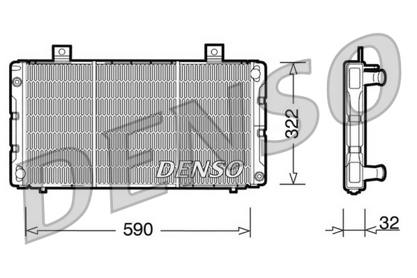 DENSO DRM25003 Radiatore, Raffreddamento motore-Radiatore, Raffreddamento motore-Ricambi Euro