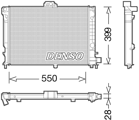 DENSO DRM25010 Radiatore, Raffreddamento motore-Radiatore, Raffreddamento motore-Ricambi Euro