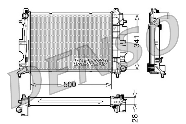 DENSO DRM25011 Radiatore, Raffreddamento motore-Radiatore, Raffreddamento motore-Ricambi Euro