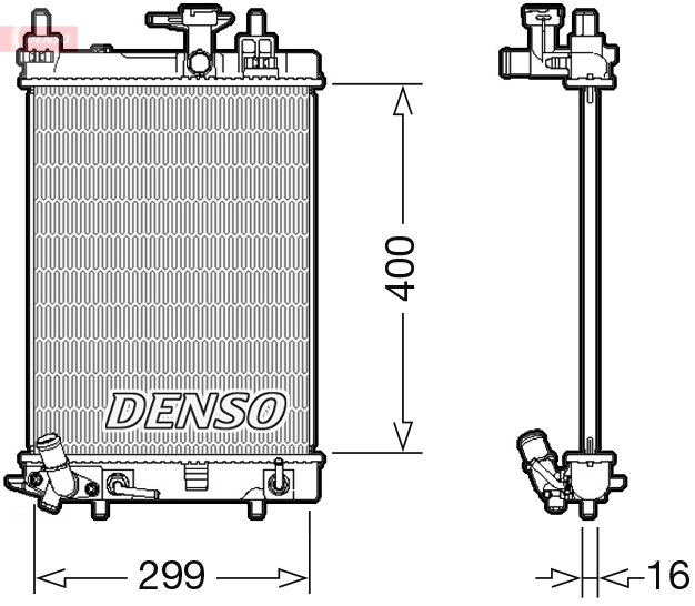 DENSO DRM35004 Radiatore, Raffreddamento motore-Radiatore, Raffreddamento motore-Ricambi Euro