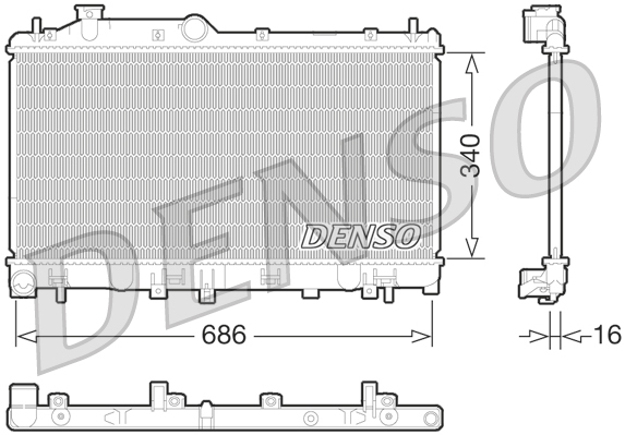 DENSO DRM36014 Radiatore, Raffreddamento motore-Radiatore, Raffreddamento motore-Ricambi Euro