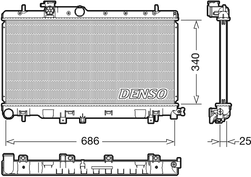 DENSO DRM36020 Radiatore, Raffreddamento motore