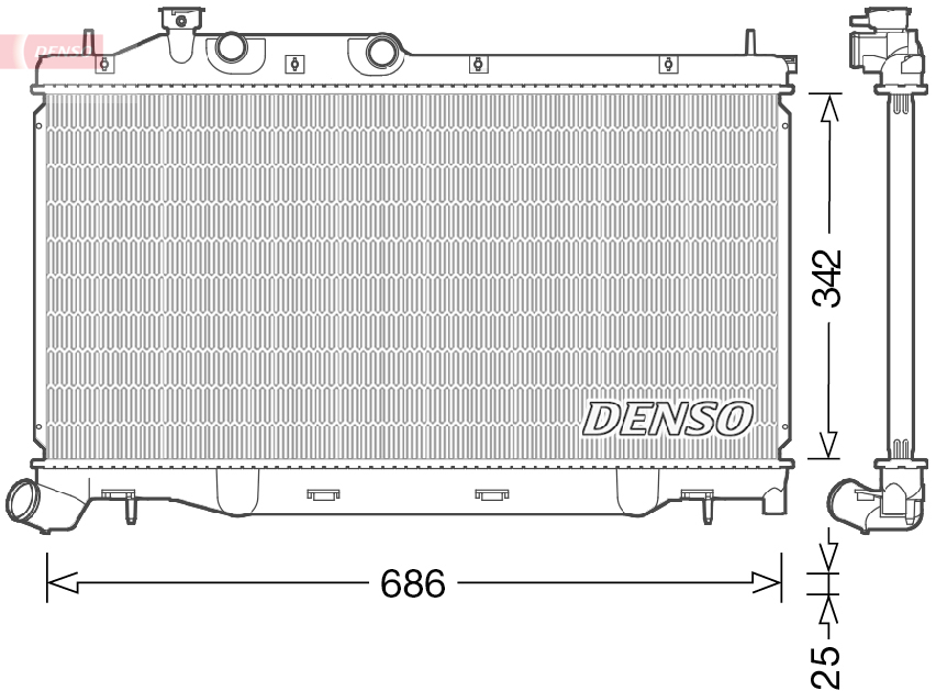 DENSO DRM36023 Radiatore, Raffreddamento motore-Radiatore, Raffreddamento motore-Ricambi Euro