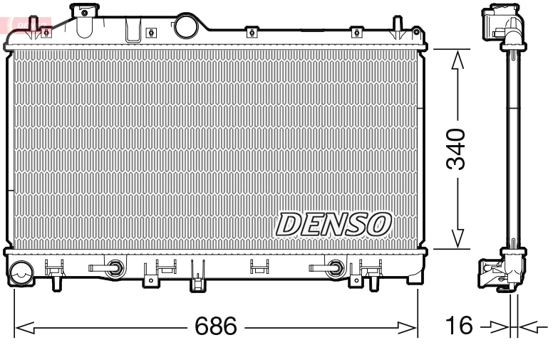 DENSO DRM36024 Radiatore, Raffreddamento motore