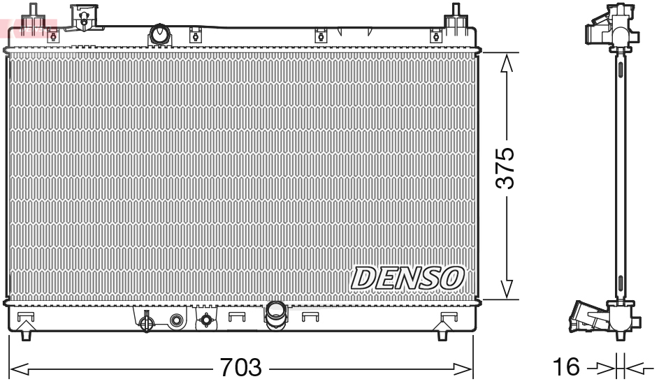 DENSO DRM40045 Radiatore, Raffreddamento motore-Radiatore, Raffreddamento motore-Ricambi Euro