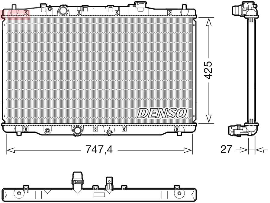 DENSO DRM40054 Radiatore, Raffreddamento motore-Radiatore, Raffreddamento motore-Ricambi Euro