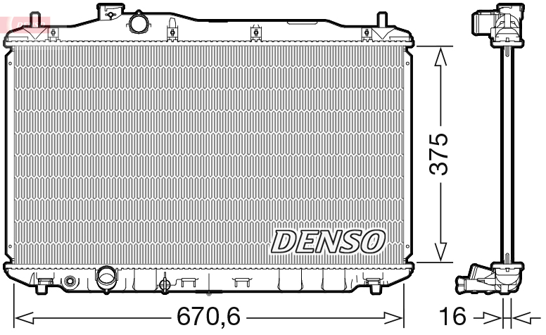 DENSO DRM40105 Radiatore, Raffreddamento motore-Radiatore, Raffreddamento motore-Ricambi Euro