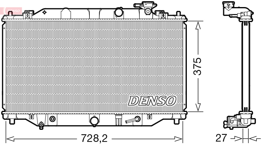 DENSO DRM44044 Radiatore, Raffreddamento motore