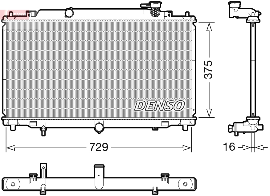 DENSO DRM44048 Radiatore, Raffreddamento motore