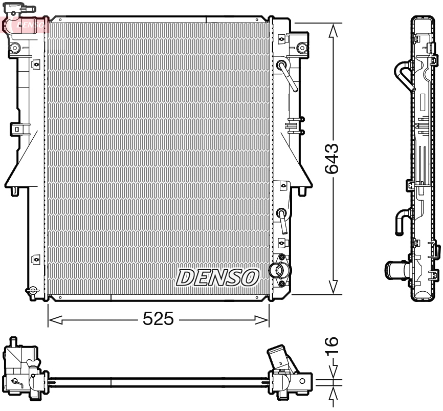 DENSO DRM45055 Radiatore, Raffreddamento motore-Radiatore, Raffreddamento motore-Ricambi Euro