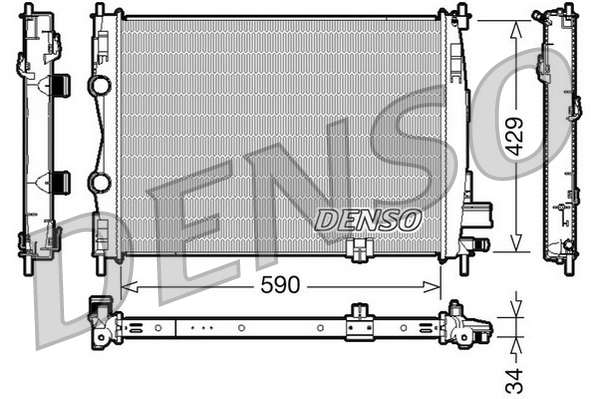 DENSO DRM46018 Radiatore, Raffreddamento motore-Radiatore, Raffreddamento motore-Ricambi Euro