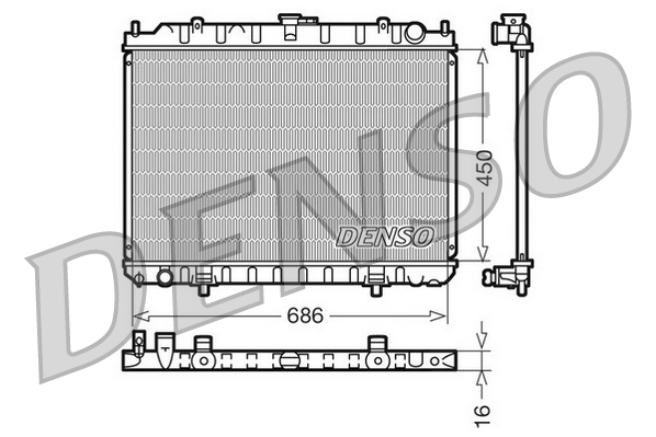 DENSO DRM46023 Radiatore, Raffreddamento motore