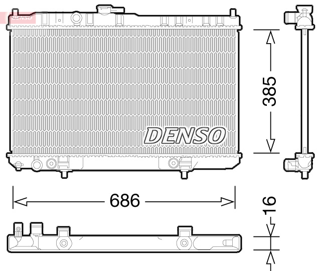 DENSO DRM46035 Radiatore, Raffreddamento motore-Radiatore, Raffreddamento motore-Ricambi Euro