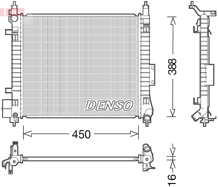 DENSO DRM46054 Radiatore, Raffreddamento motore-Radiatore, Raffreddamento motore-Ricambi Euro