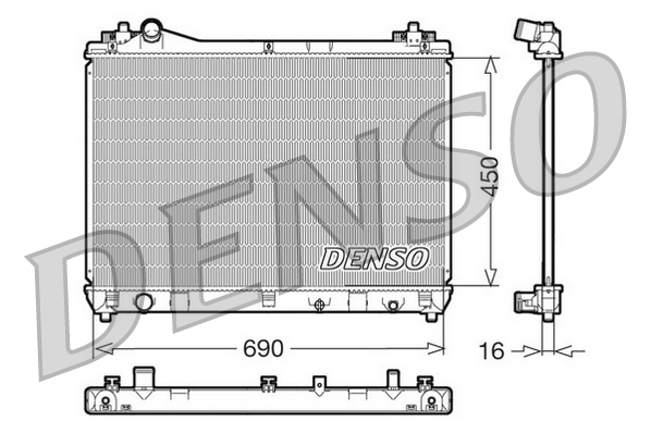 DENSO DRM47011 Radiatore, Raffreddamento motore-Radiatore, Raffreddamento motore-Ricambi Euro