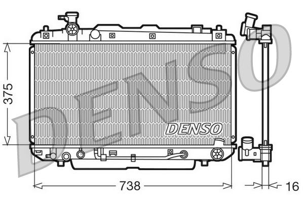 DENSO DRM50022 Radiatore, Raffreddamento motore