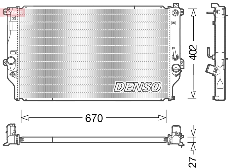 DENSO DRM50092 Radiatore, Raffreddamento motore-Radiatore, Raffreddamento motore-Ricambi Euro