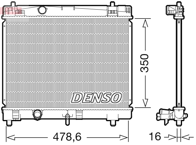 DENSO DRM50103 Radiatore, Raffreddamento motore-Radiatore, Raffreddamento motore-Ricambi Euro