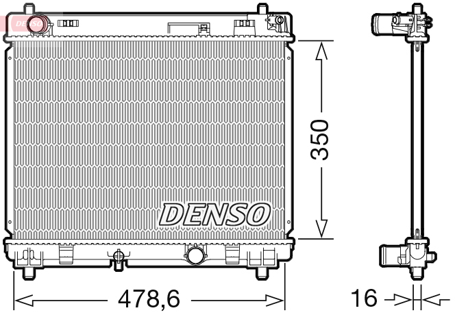 DENSO DRM50104 Radiatore, Raffreddamento motore