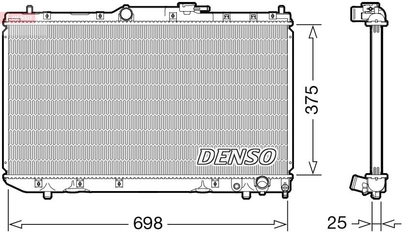 DENSO DRM50116 Radiatore, Raffreddamento motore-Radiatore, Raffreddamento motore-Ricambi Euro