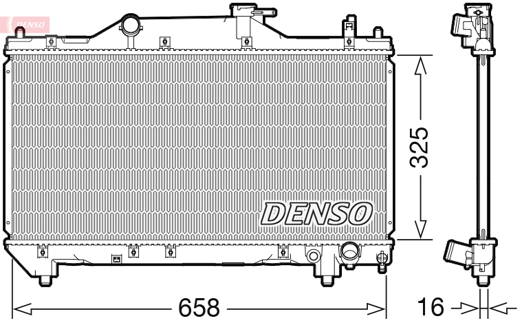 DENSO DRM50131 Radiatore, Raffreddamento motore-Radiatore, Raffreddamento motore-Ricambi Euro