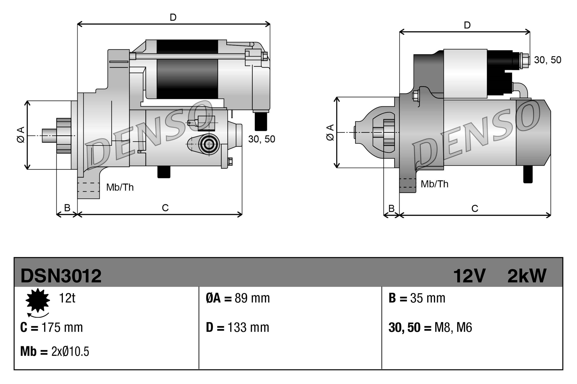 DENSO DSN3012 Startér