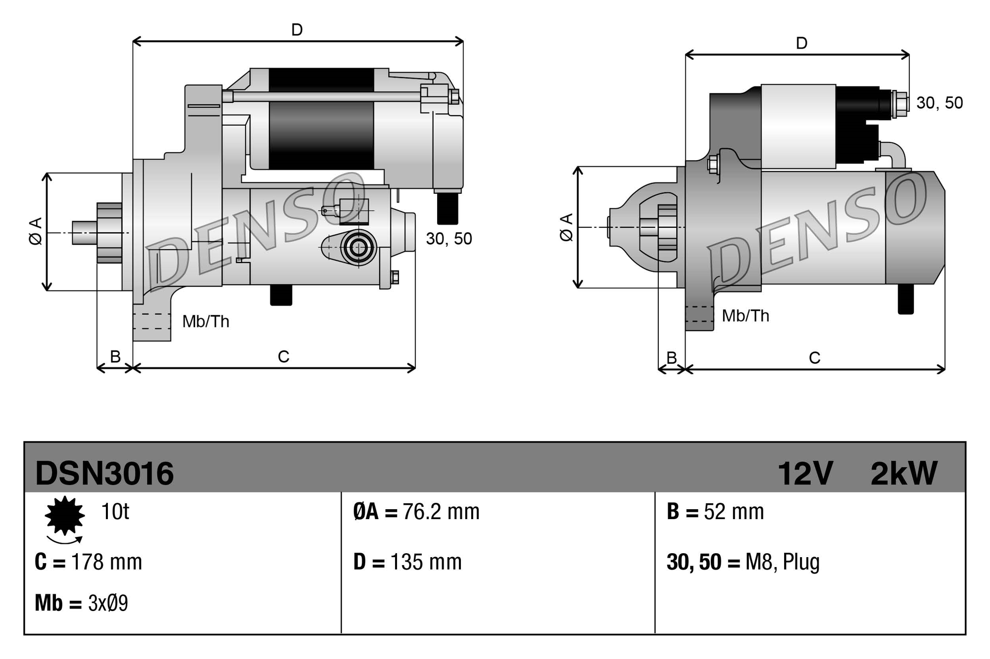 DENSO DSN3016 Startér