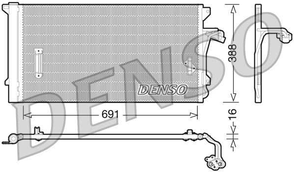 DENSO DCN02003 Condenser, air conditioning for AUDI PORSCHE VW