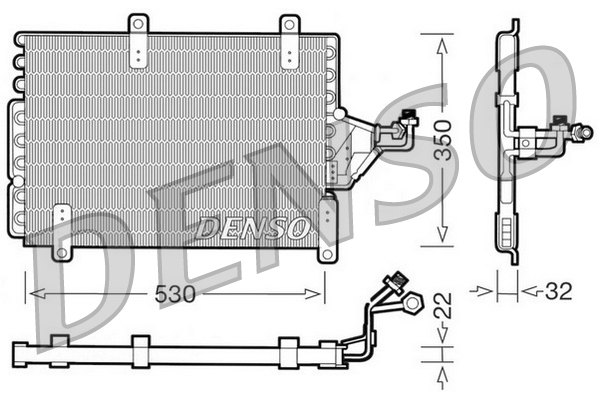 DENSO DCN09143 Condenser, air conditioning for ALFA ROMEO FIAT LANCIA