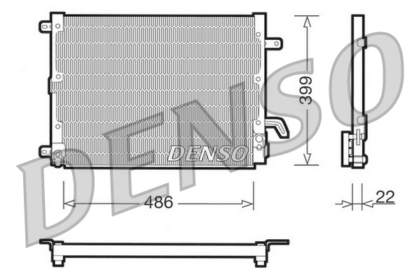 DENSO DCN13001 Condenser, air conditioning for LANCIA