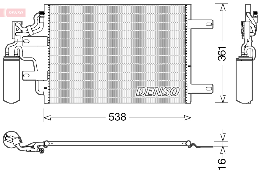 DENSO DCN20025 Condenser, air conditioning for OPEL VAUXHALL