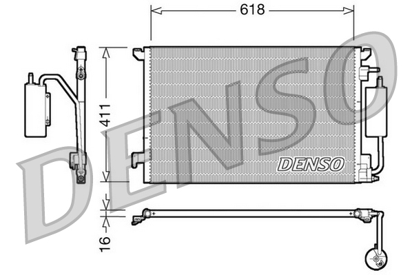 DENSO DCN20028 Condenser, air conditioning for FIAT OPEL VAUXHALL