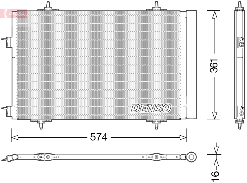 DENSO DCN21020 Condenser, air conditioning for CITROËN PEUGEOT