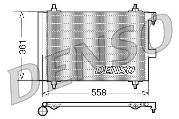 DENSO DCN21025 Condenser, air conditioning for CITROËN PEUGEOT