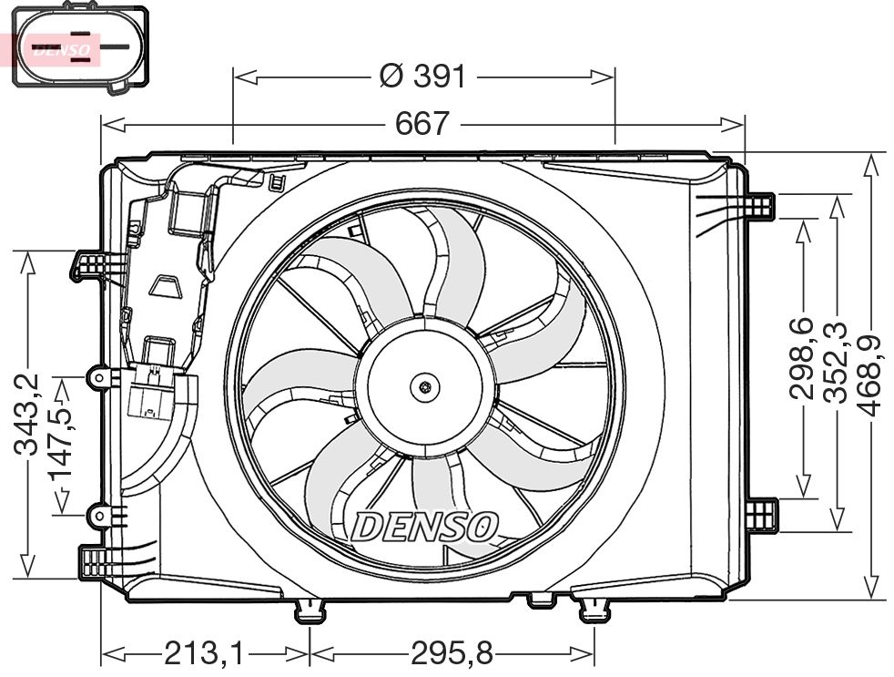 DENSO DER17000 Fan, engine cooling