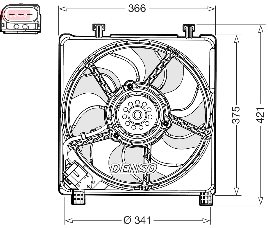 DENSO DER32017 Βεντιλατέρ, ψύξη κινητήρα for SEAT SKODA VW