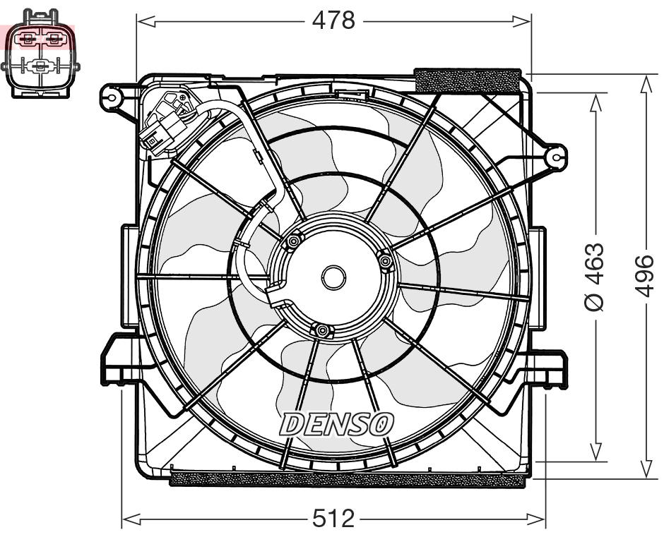 DENSO DER43000 Βεντιλατέρ, ψύξη κινητήρα for HYUNDAI KIA