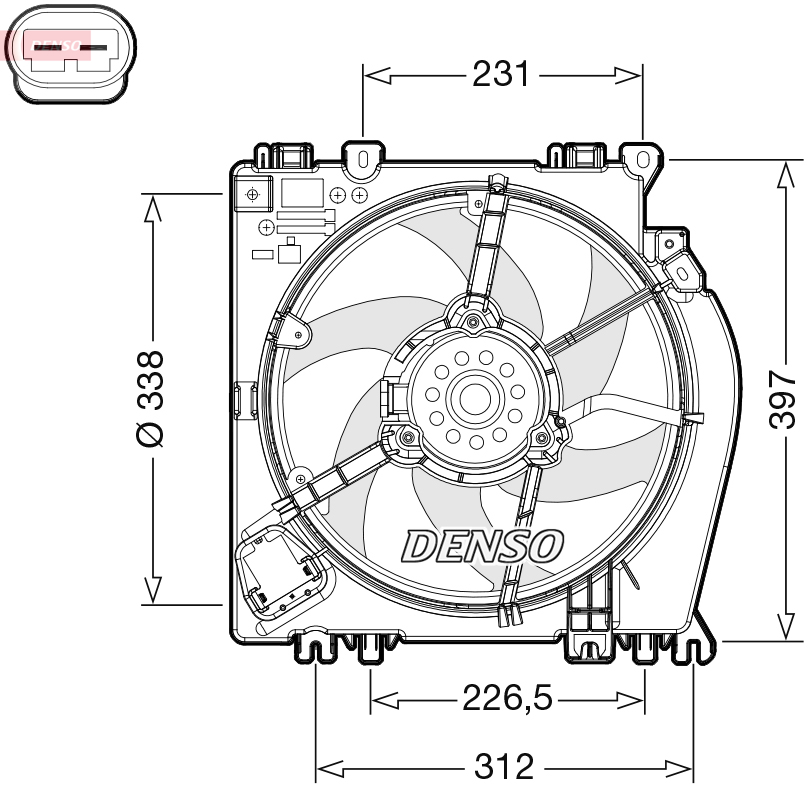 DENSO DER46002 Βεντιλατέρ, ψύξη κινητήρα for NISSAN
