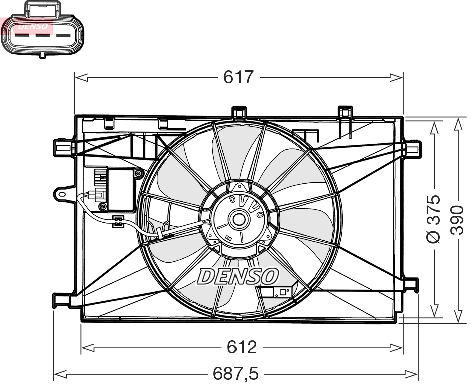 DENSO DER50003 Βεντιλατέρ, ψύξη κινητήρα for TOYOTA