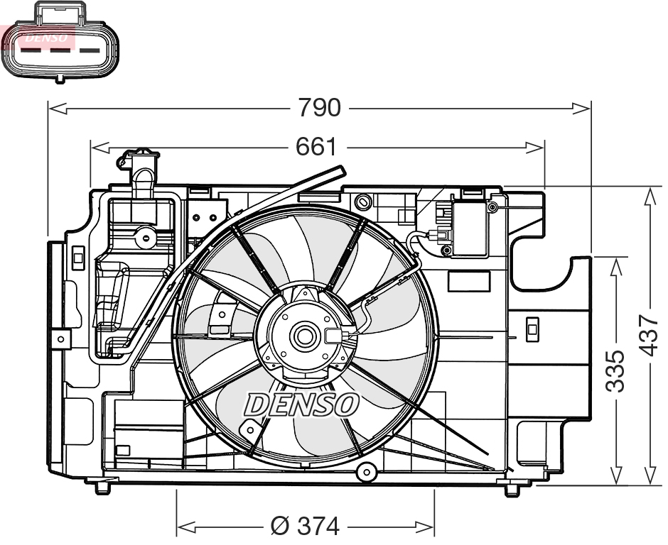 DENSO DER50004 Βεντιλατέρ, ψύξη κινητήρα for TOYOTA