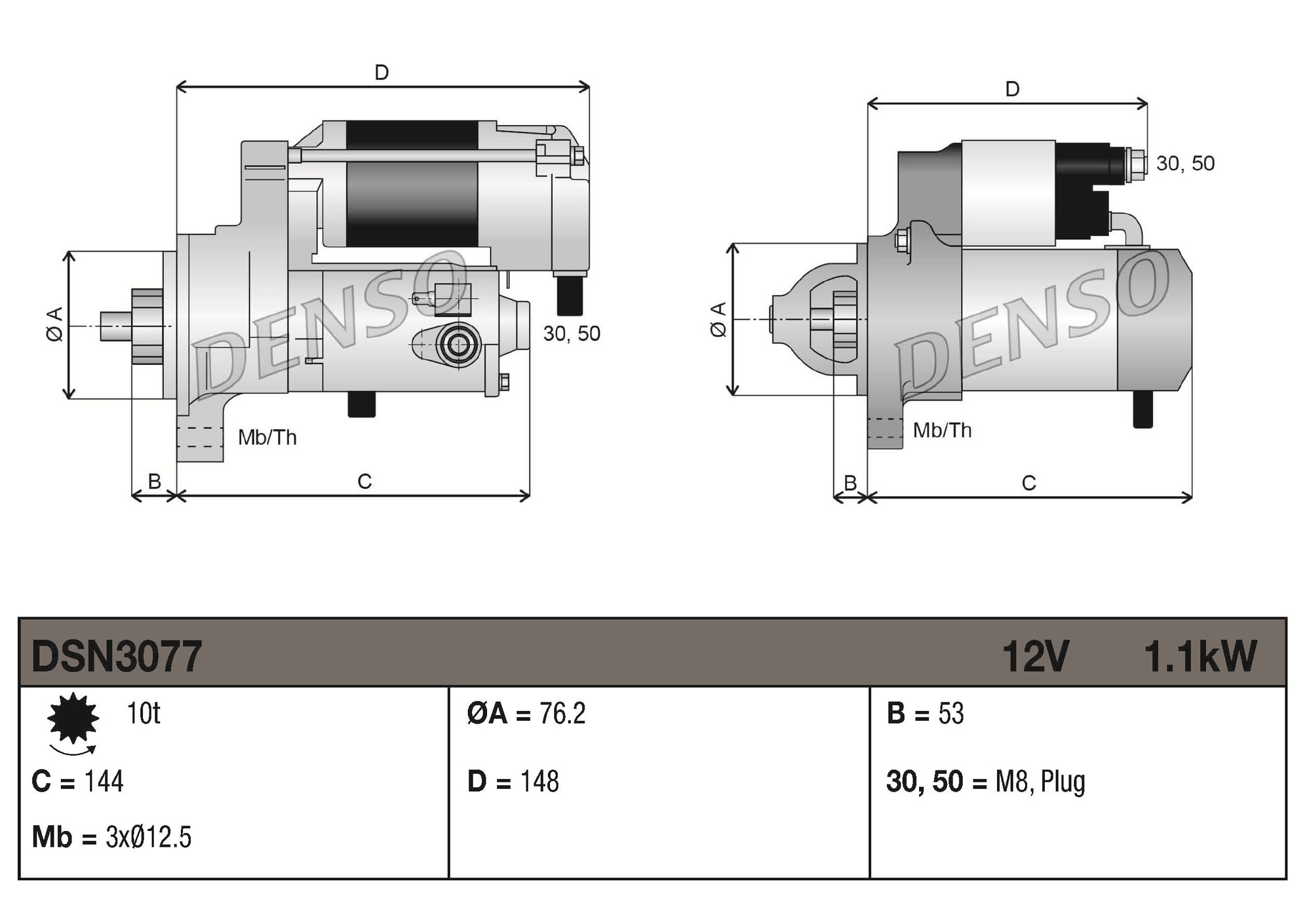 DENSO DSN3077 Štartér