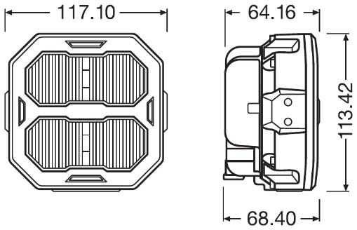 OSRAM LEDPWL103-UW LEDriving® Cube PX Ultra-Wide Beam Arbeitsscheinwerfer