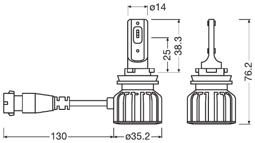 OSRAM 64211DWBRT-2HFB LEDriving® HL BRIGHT Glühlampe, Arbeitsscheinwerfer