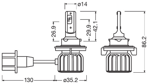 OSRAM 9008DWBRT-2HFB LEDriving® HL BRIGHT Glühlampe, Fernscheinwerfer