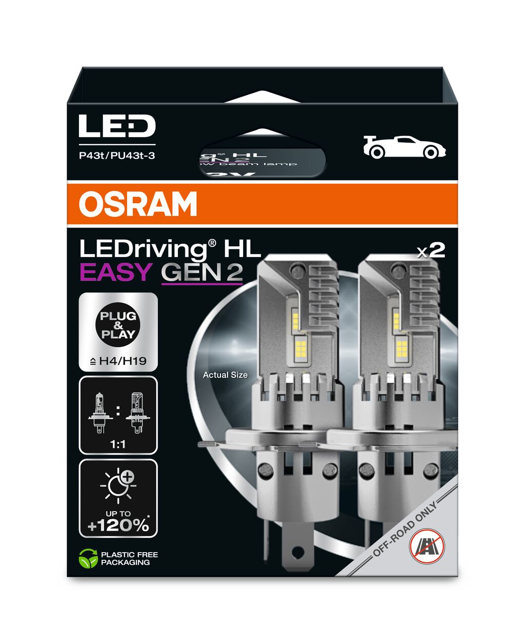 OSRAM 64193DWESY2-2HB LEDriving® HL EASY GEN 2 Glühlampe, Fernscheinwerfer