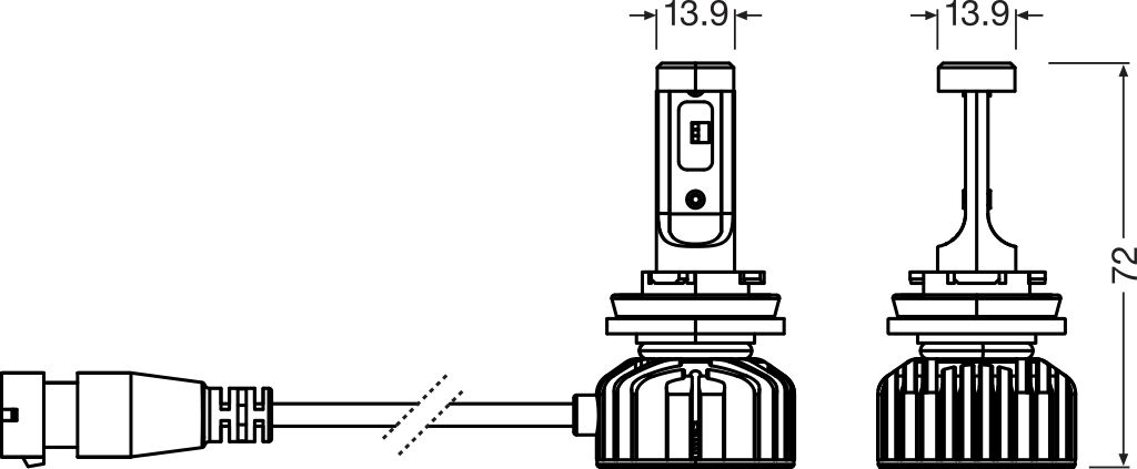 OSRAM 64212DWNBSM-2HB NIGHT BREAKER LED SMART H8 Glühlampe, Fernscheinwerfer