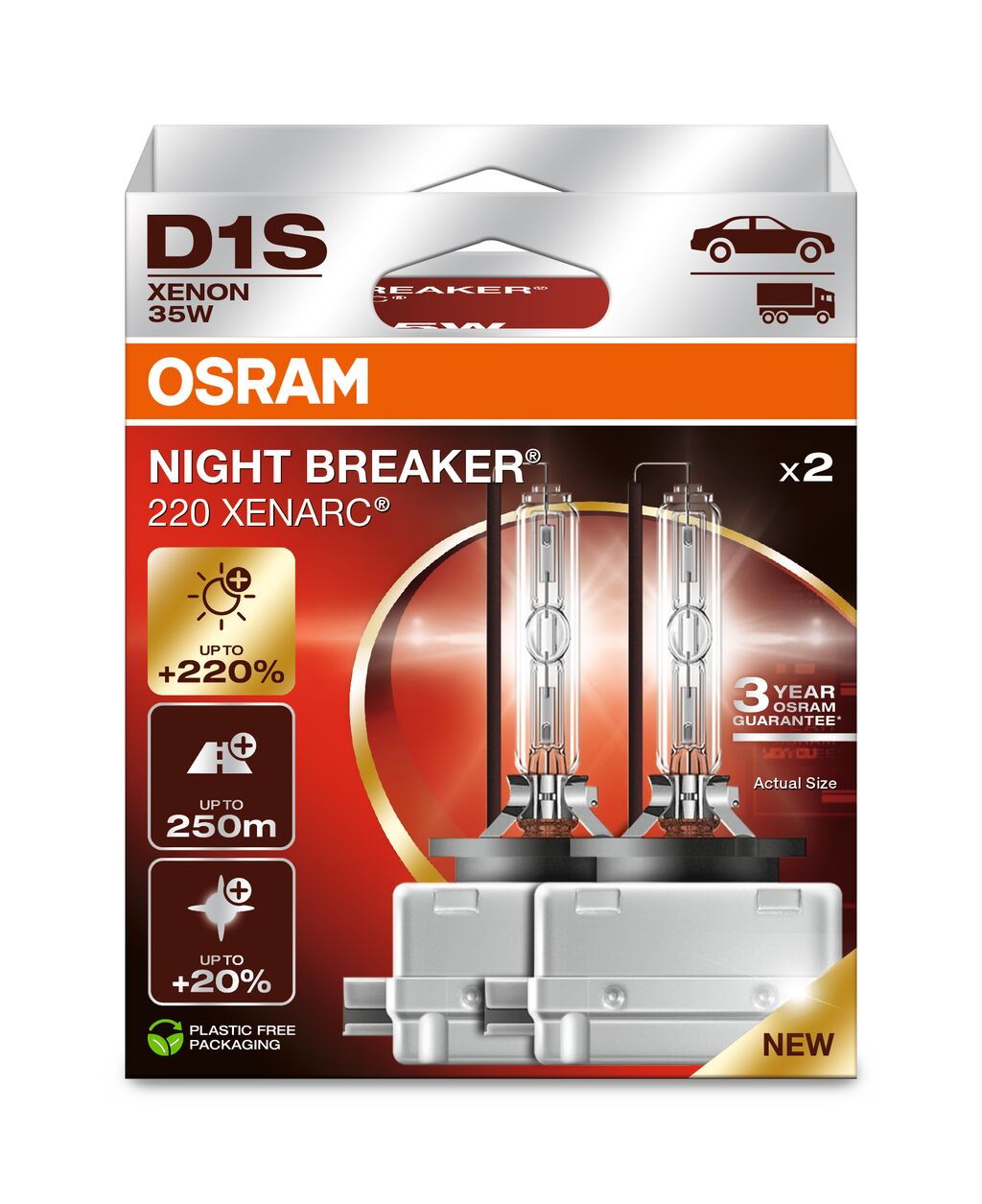 OSRAM 66140XN2-2HB XENARC® NIGHT BREAKER® LASER Glühlampe, Fernscheinwerfer