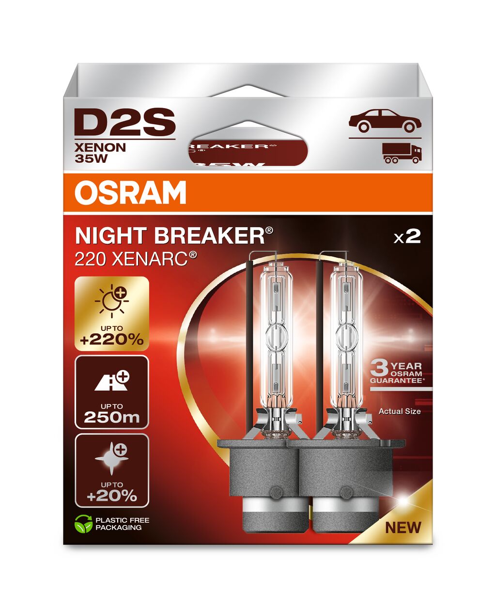 OSRAM 66240XN2-2HB XENARC® NIGHT BREAKER® LASER Glühlampe, Fernscheinwerfer