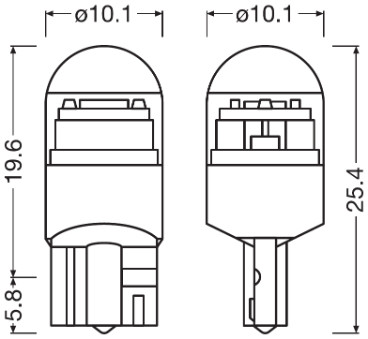OSRAM 2825DWNBC-02B NIGHT BREAKER LED W5W CARSPECIFIC Glühlampe, Innenraumleuchte